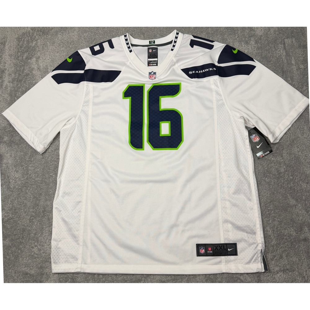 Nike Jersey Mens 2XL White Tyler Lockett #16 Seattle Seahawks NFL On Field